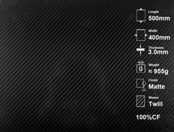 High strength weight ratio Twill Matte Carbon Fiber Plate Board 3.0mm with 3K material