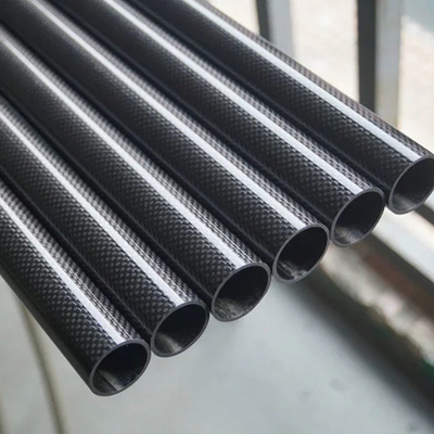 100% 3K Glossy Finish Carbon Fiber Pipe Tube Strong Corrosion Resistance