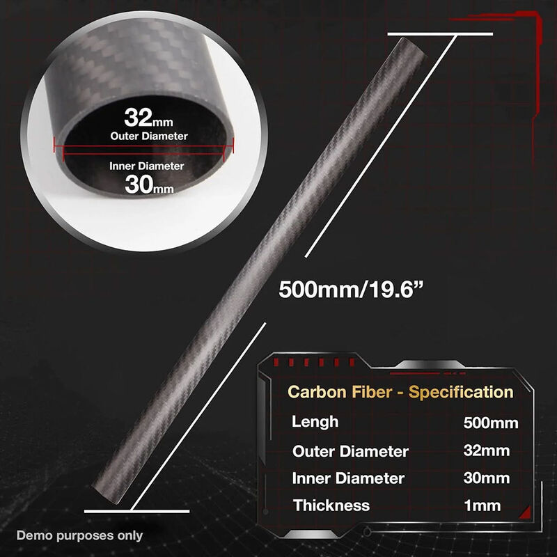 Lightweight 3K Carbon Fiber Tube | Plain/ Twill, Glossy/ Matte | Black or Customized